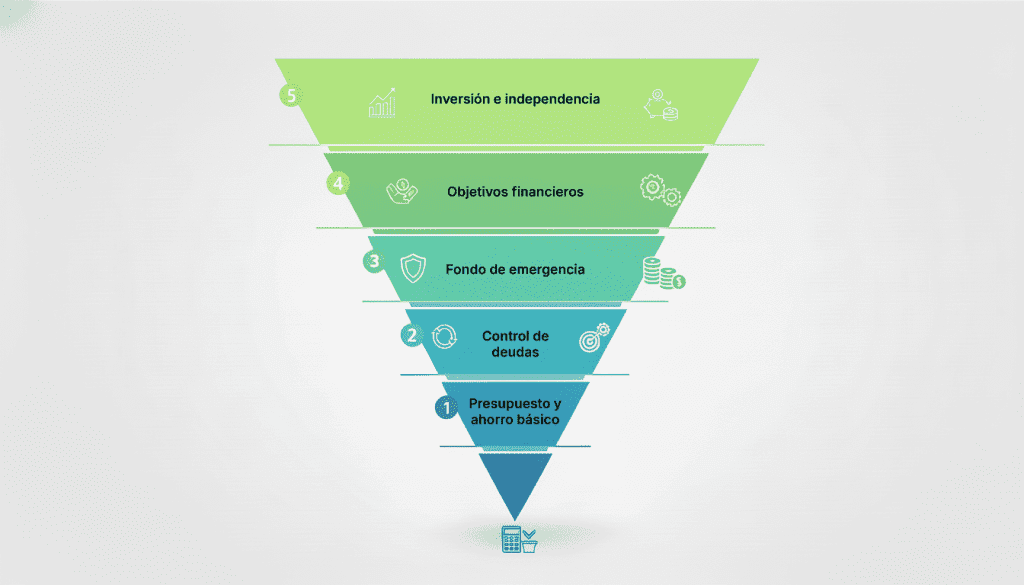Pirámide de hábitos financieros saludables ¡Construye tu bienestar económico!